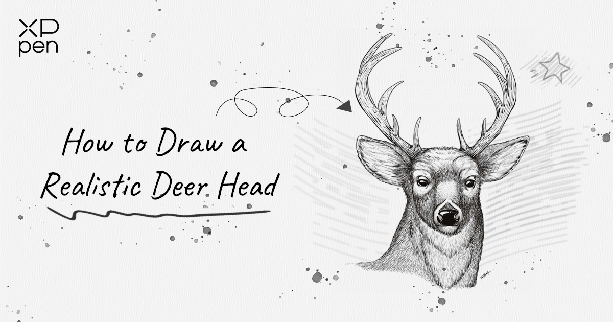 how to draw a deer head