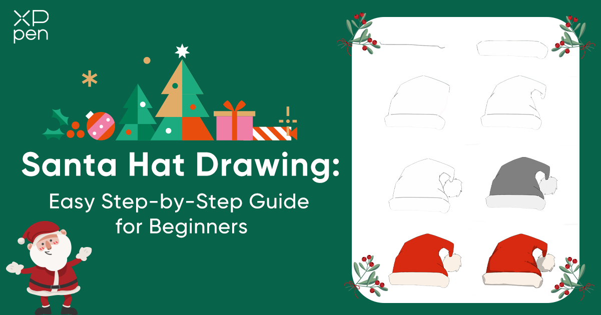santa-hat-drawing-guide