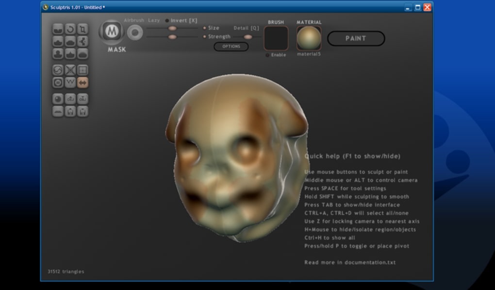 Sculptris 3D modeling software