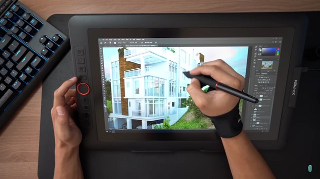 drawing architecture with  XP-Pen Artist 15.6 Pro display tablet monitor.jpg