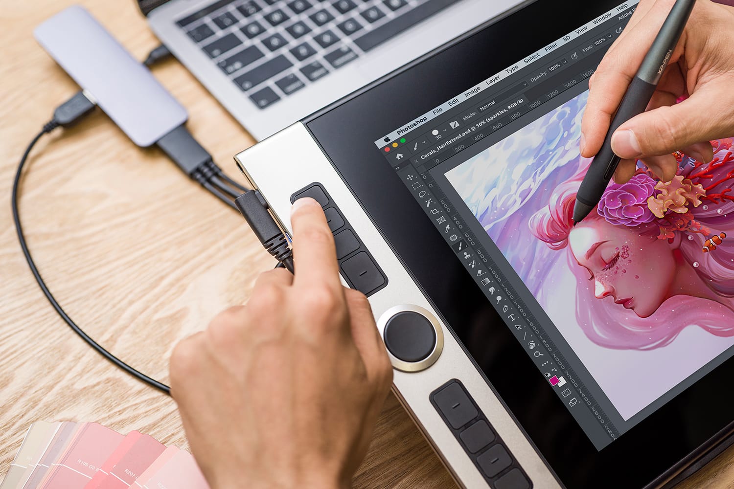 photo editing in photoshop with xp-pen innovator 16 screen drawing tablet