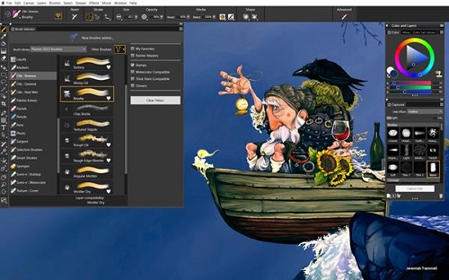 Corel Painter program for digital painting