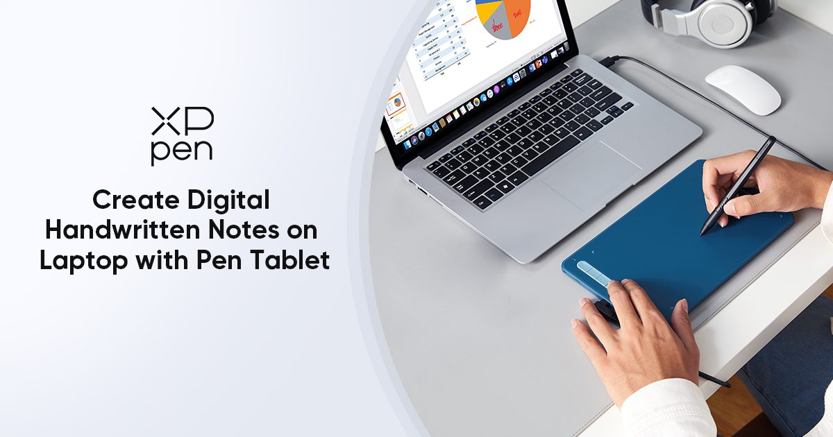 create digital handwritten notes on laptop with pen tablet