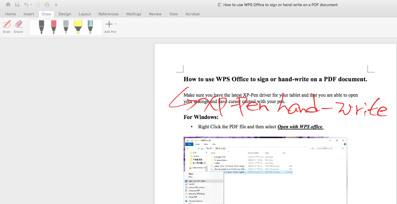 How to sign or write on an office document for Mac?XP-PEN