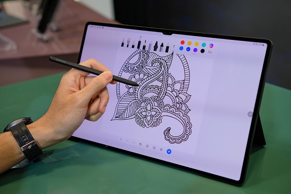 Samsung Galaxy tab S8 Ultra tablet for tattoo design