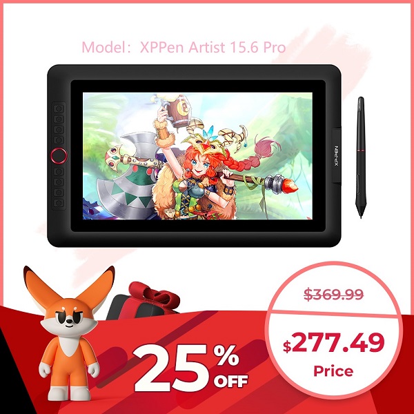 XPPen Artist 15.6 Pro drawing display black friday sale 2022