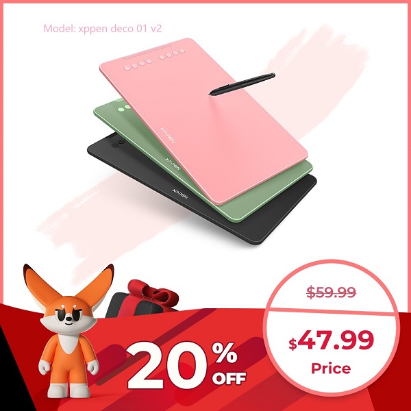 XPPen Deco 01 V2 graphic tablet black friday sale 2022