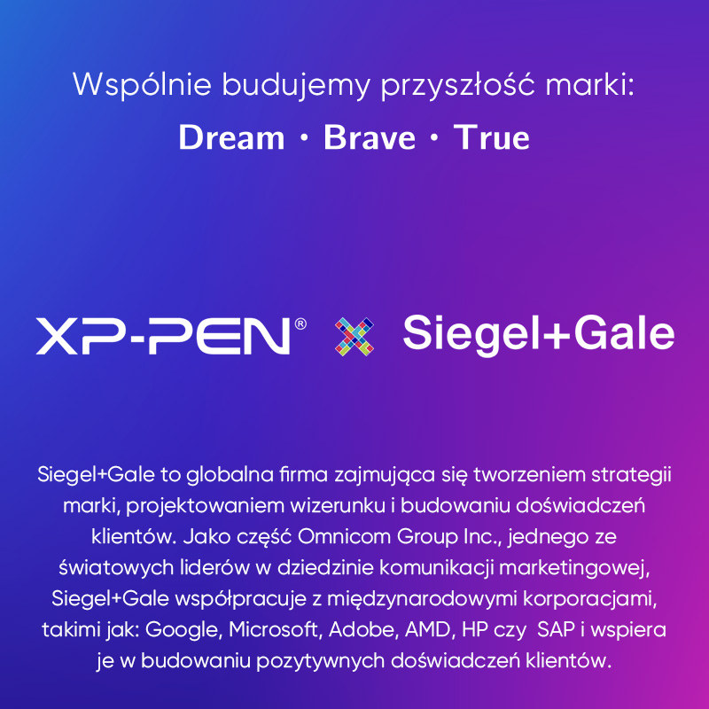 XPPen rozpoczął współpracę z Siegel+Gale, w celu odświeżenia wizerunku marki