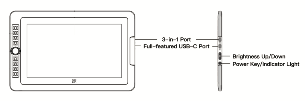 What ports are included in the Artist 13.3 Pro V2.png