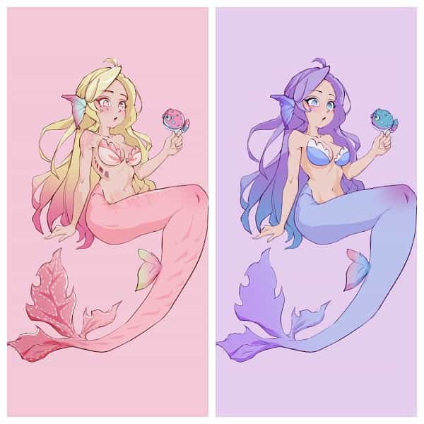 mermaid drawing- Coloring