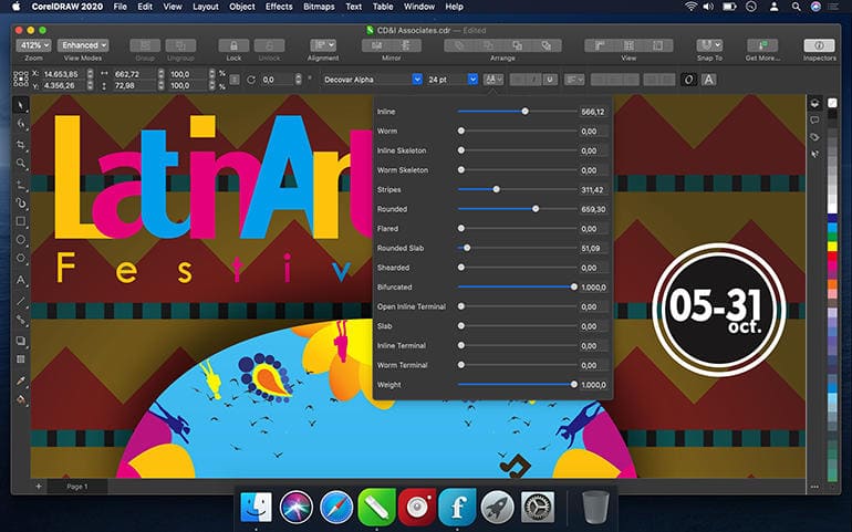 corel draw interface