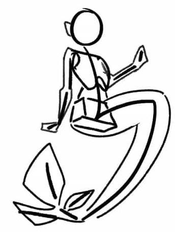 mermaid drawing- outline arms