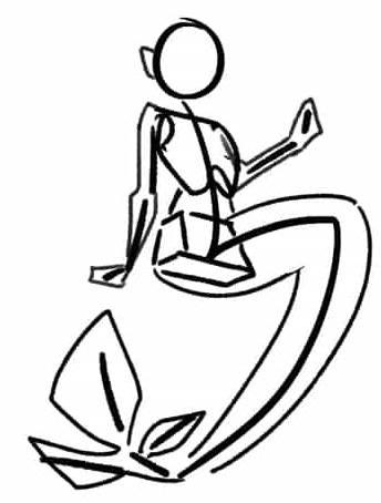 mermaid drawing- outline arms