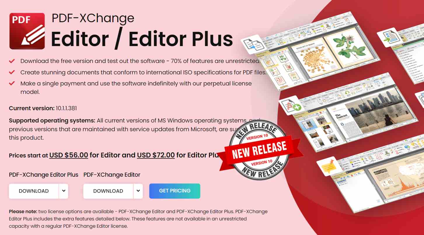 pdf xchange editor interface