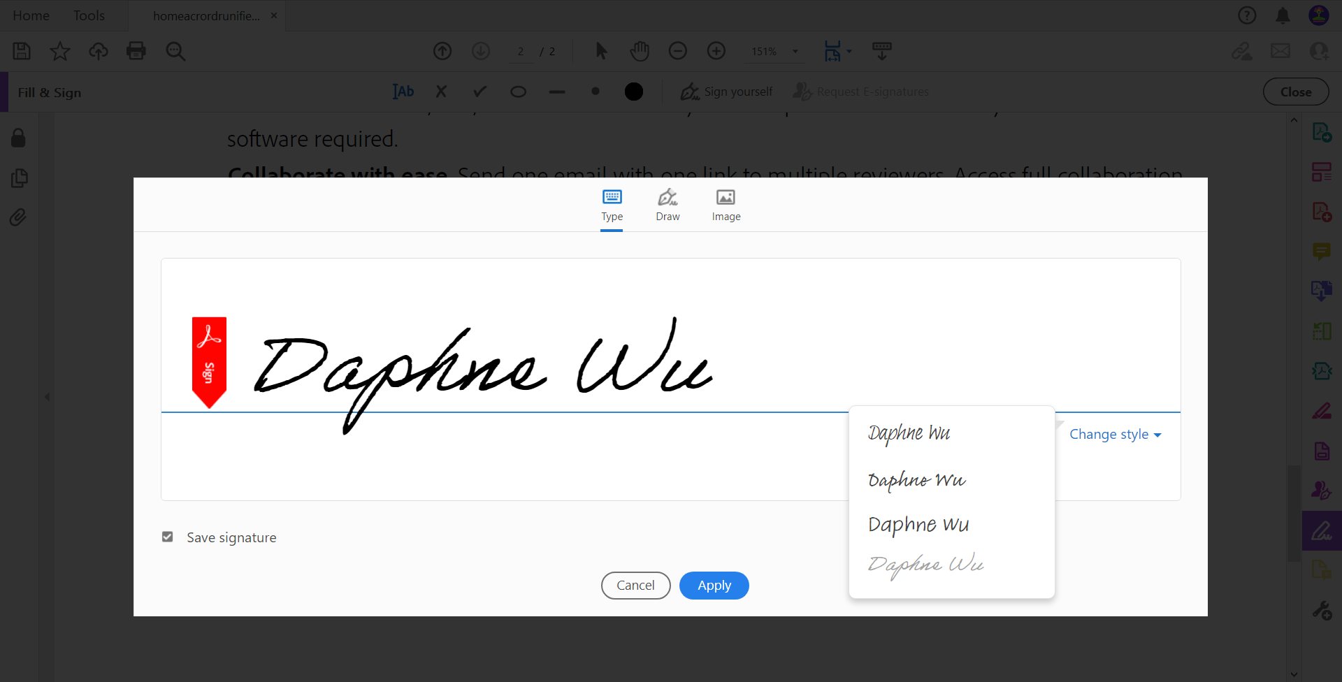 how to create signature in acrobat reader dc step 4