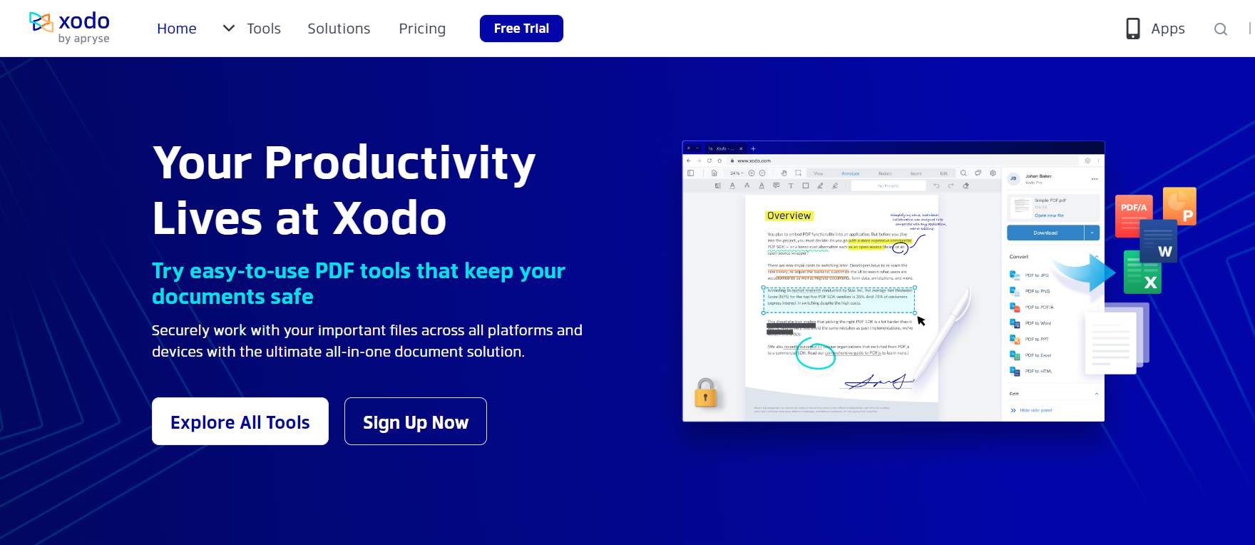 xodo pdf reader interface