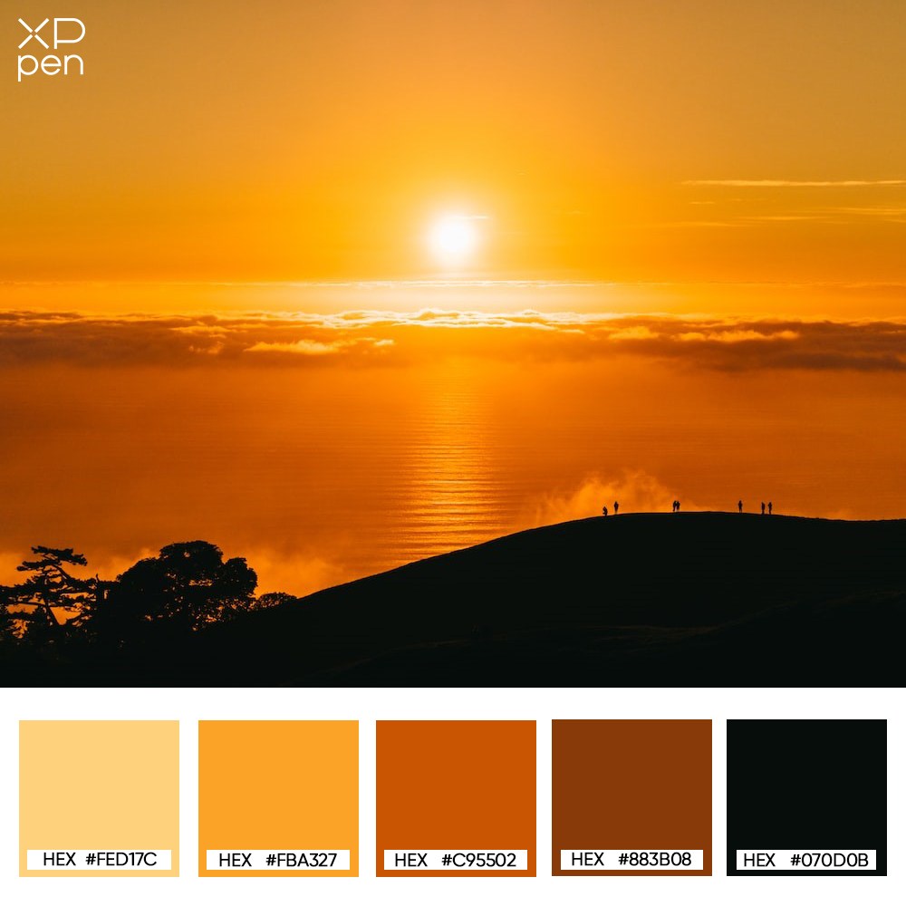 golden yellow sunrise palette