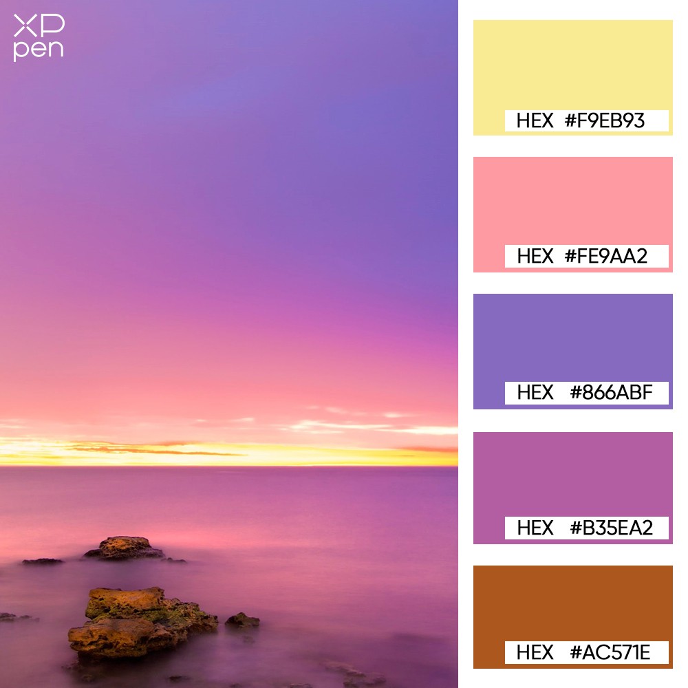 purple pink sunset palette