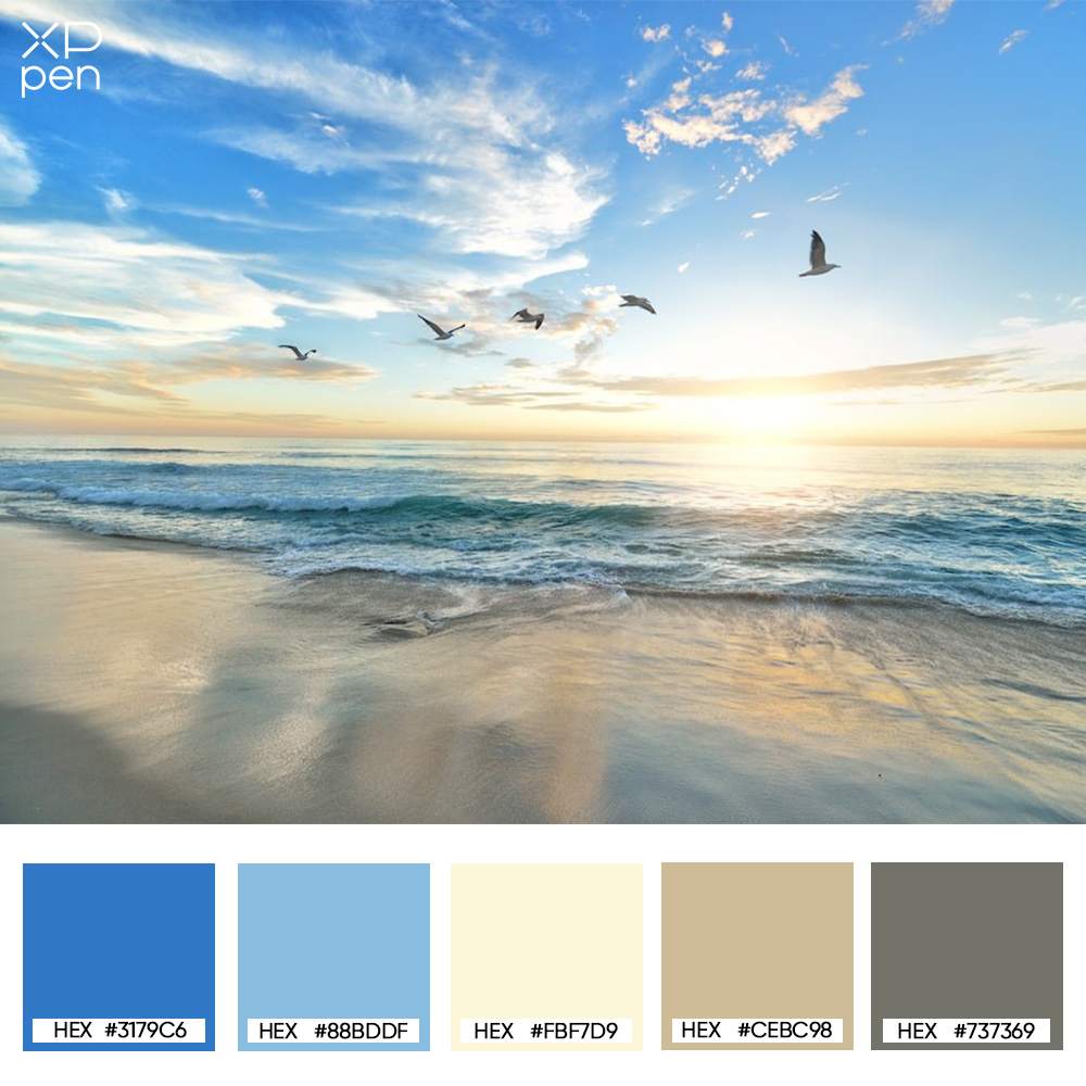 sunrise blue sky palette