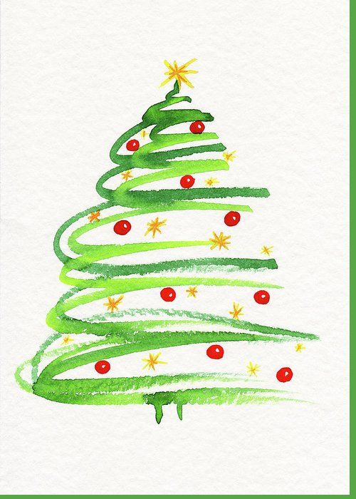 christmas tree with decoration greeting card