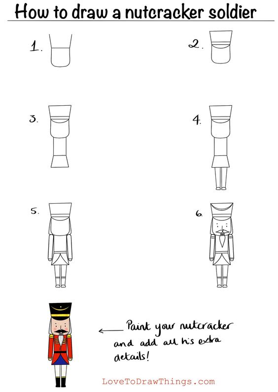 nutcracker drawing step