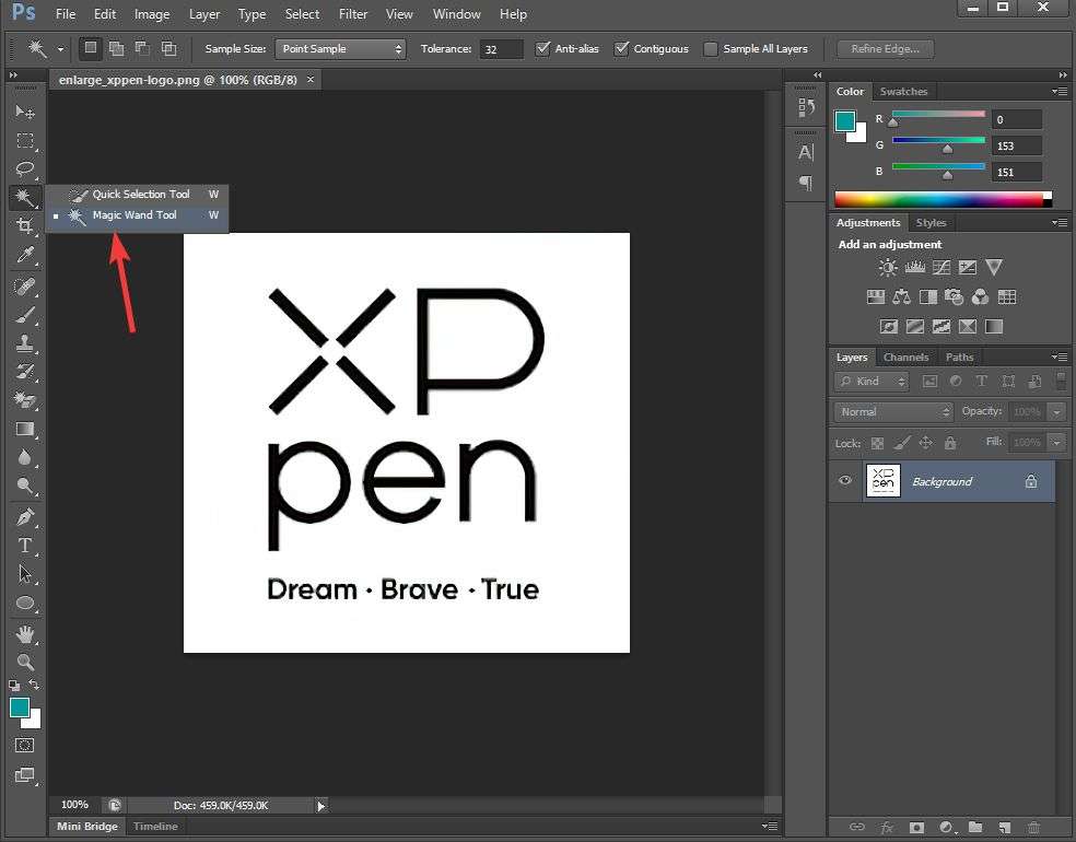 make logo transparent photoshop step 2