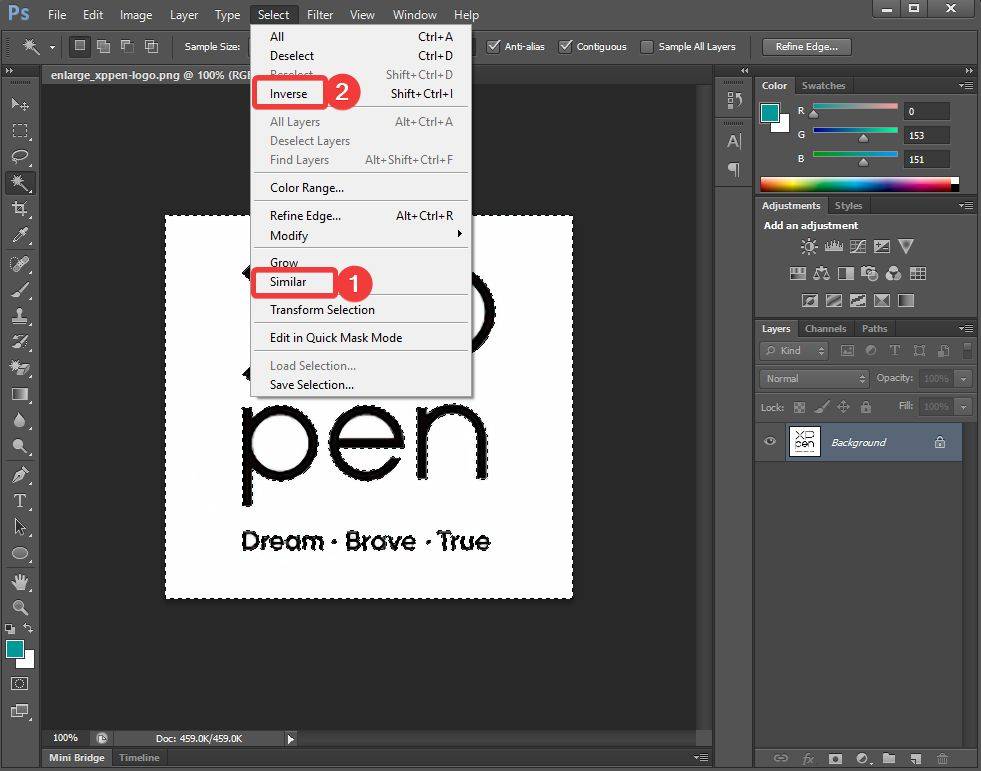 make logo transparent photoshop step 3