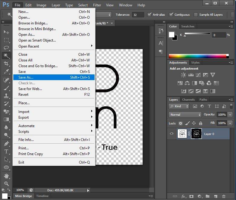 make logo transparent photoshop step 5