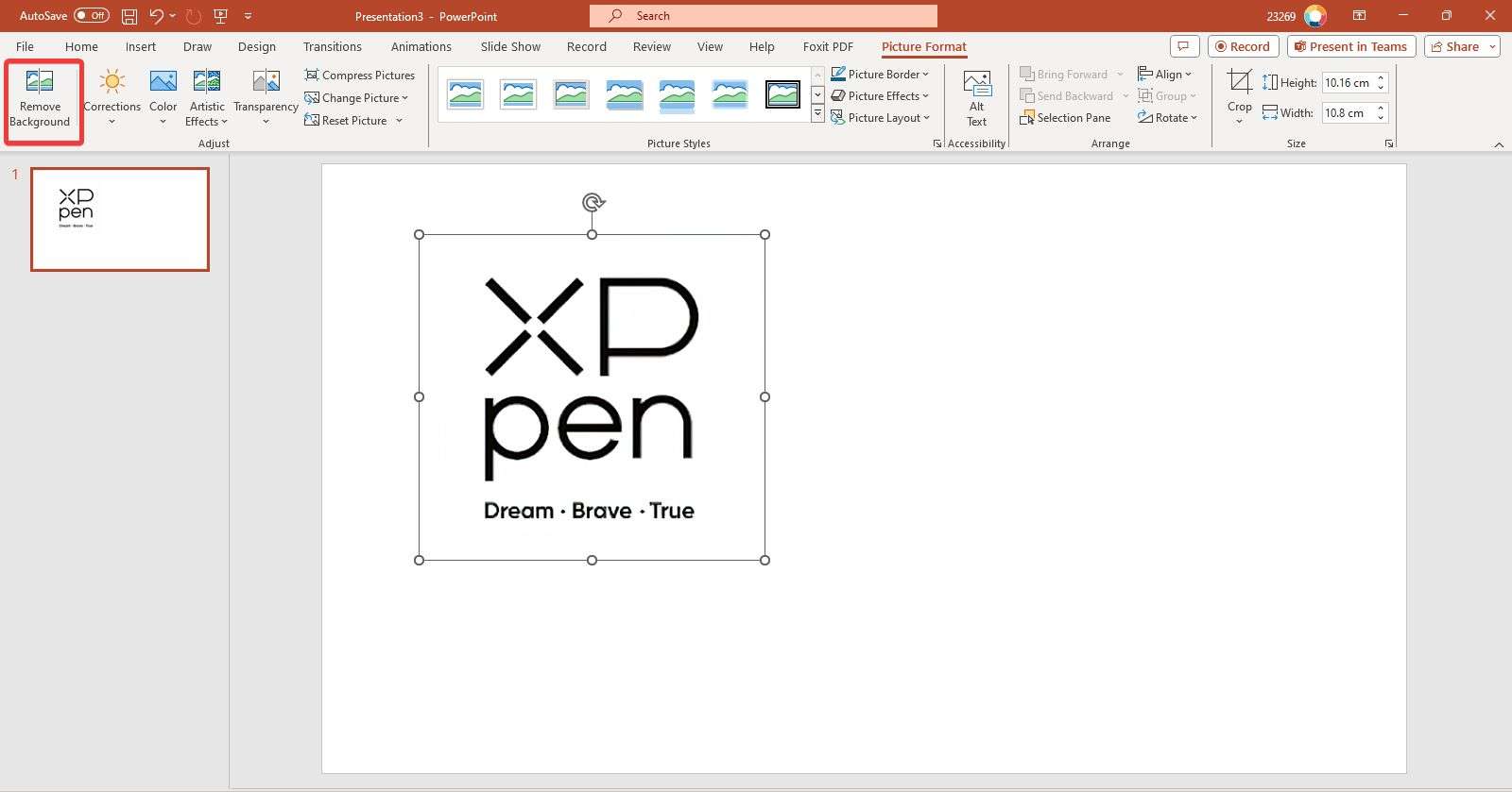 make logo transparent ppt step 2