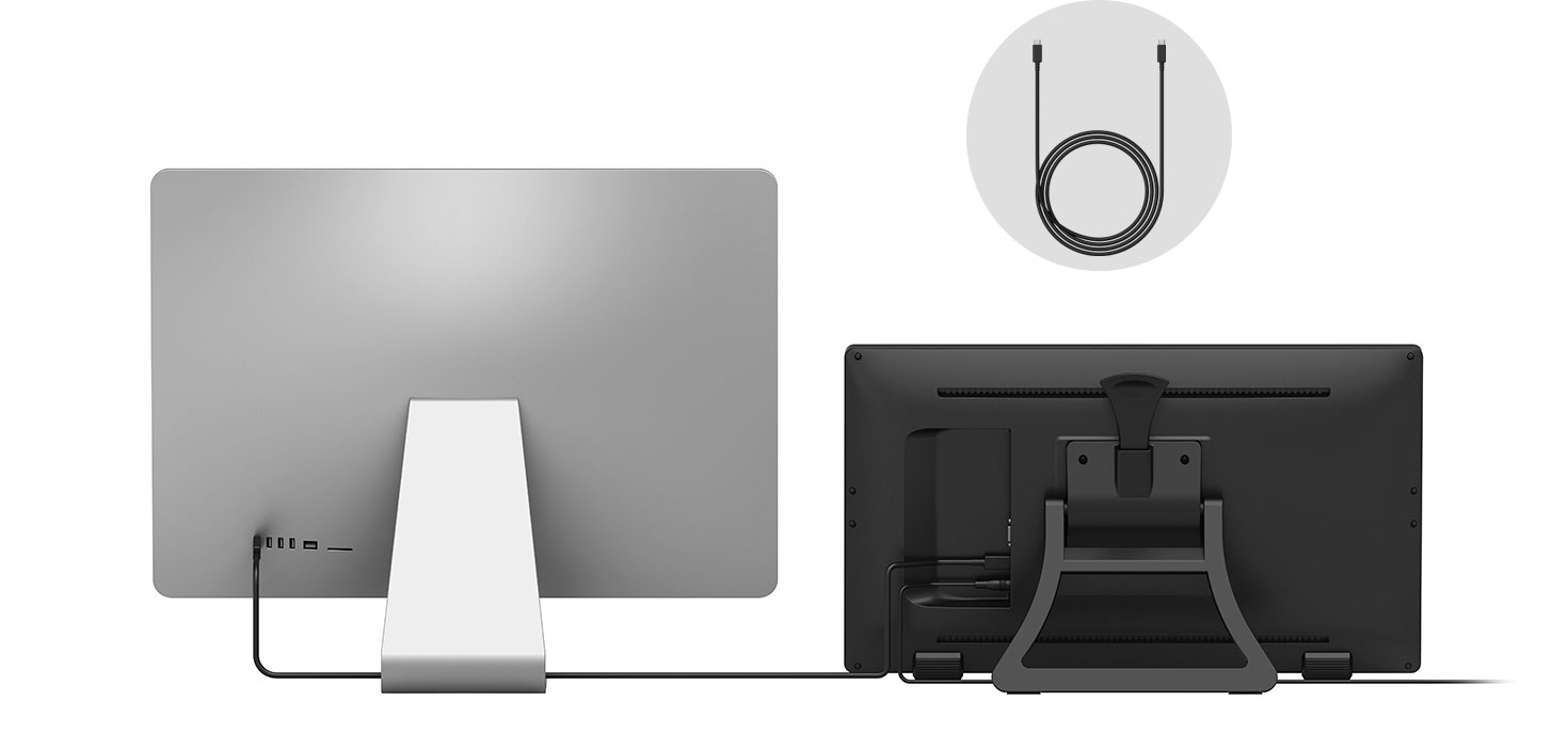 XP-Pen Artist 22R Pro Graphic Pen Display supports a USB-C to USB-C connection