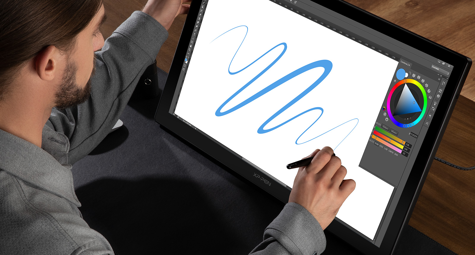drawing on a drawing tablet