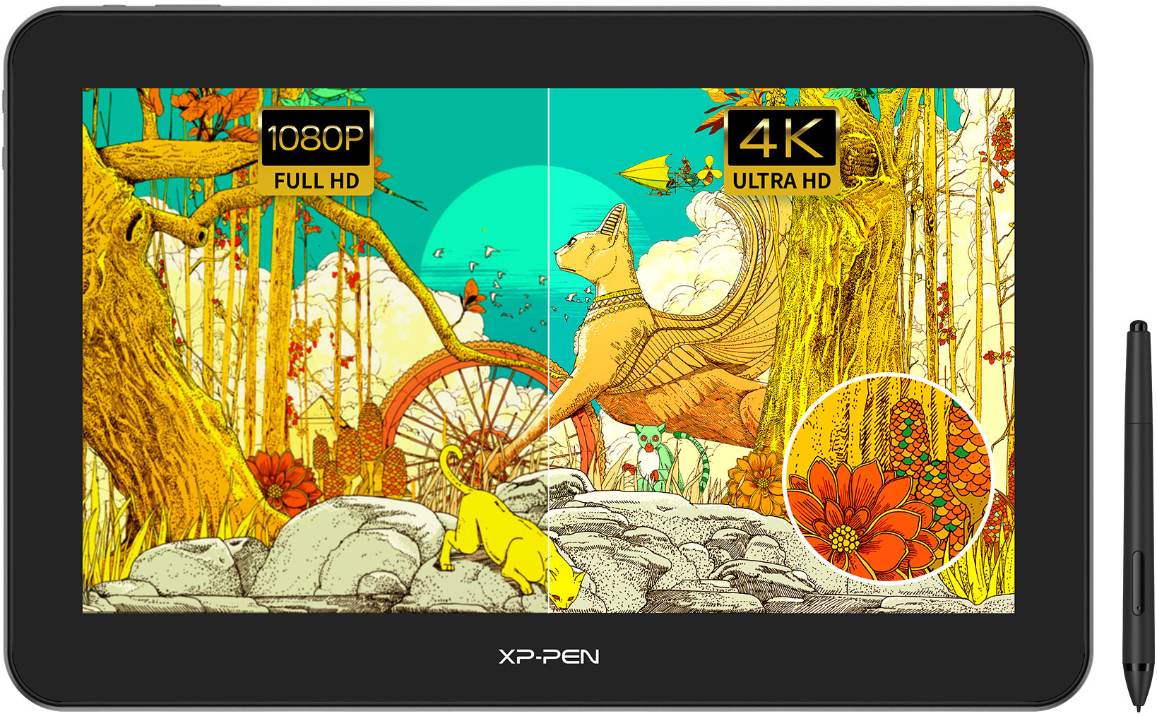 XPPen Artist12 Pro 11.6 Drawing Tablet with Screen Pen Display Full-Laminated Graphics Tablet with Tilt Function Battery-Free Stylus and 8 Shortcut Keys(8192 Levels Pen Pressure and 72% NTSC) : Electronics