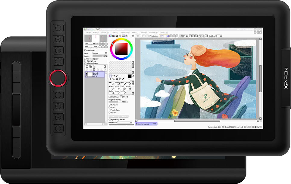 XP-Pen Artist 12 Pro screen art tablet features 8 fully customizable shortcut keys