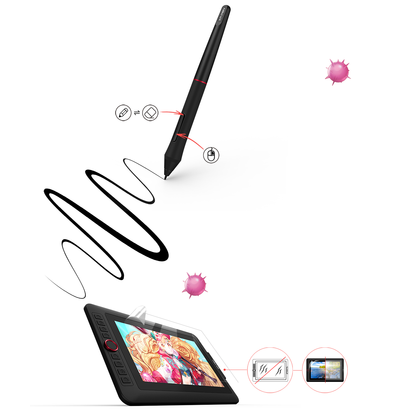 PC/タブレット PC周辺機器 Artist 13.3 Pro affordable display graphic tablet | XPPen