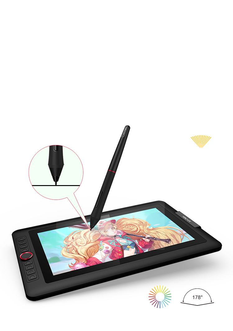 tela XP-Pen Artist 13.3 Pro adotar uma tecnologia totalmente laminada