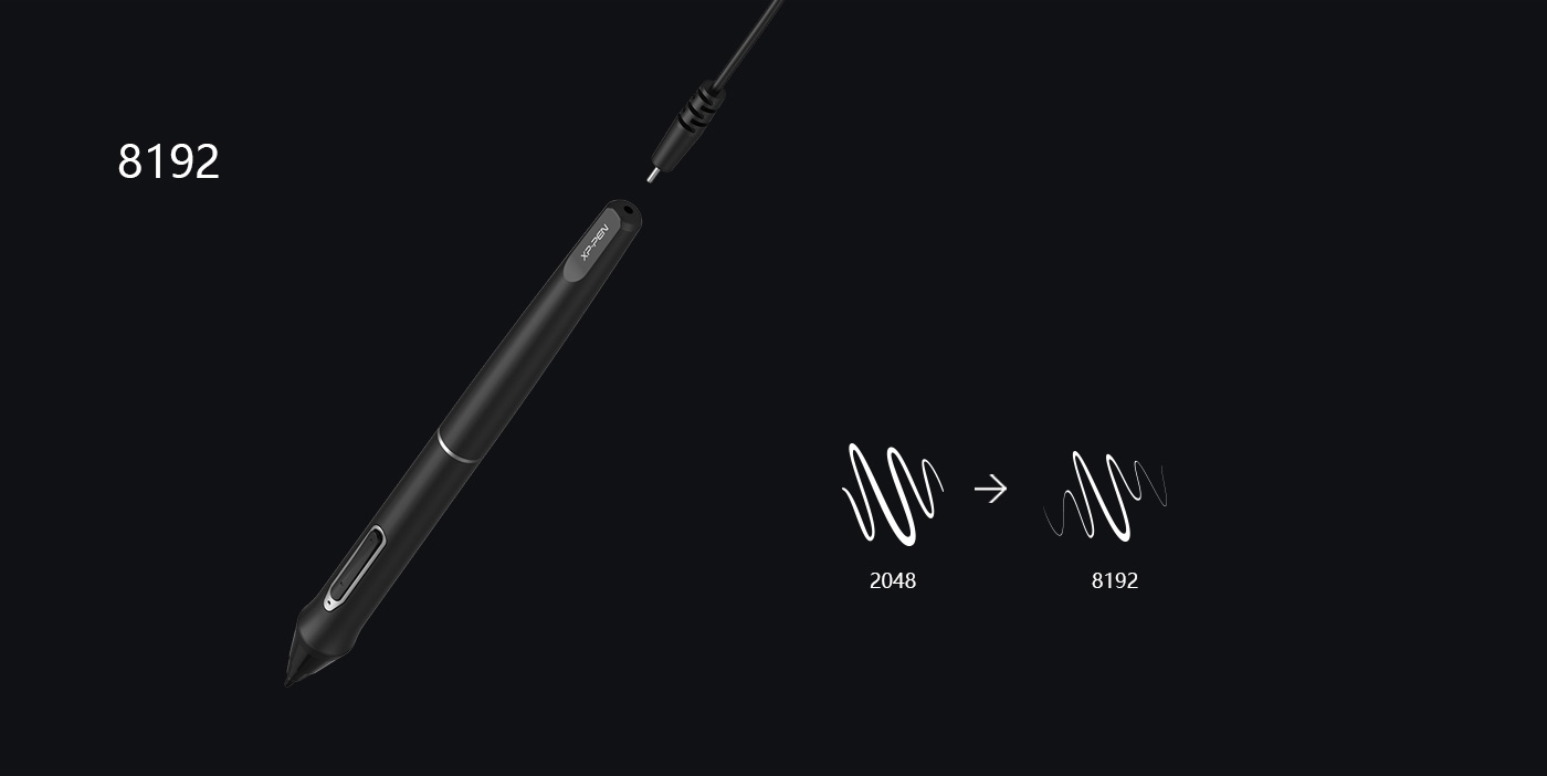 Stylet rechargeable P02S avec 8192 niveaux de sensibilité à la pression