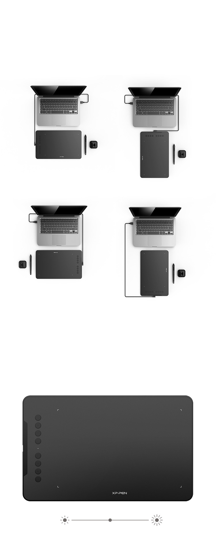 mesa digital desenho XP-PEN Deco 01 V2 suporta rotação de 0, 90, 180 e 270 graus