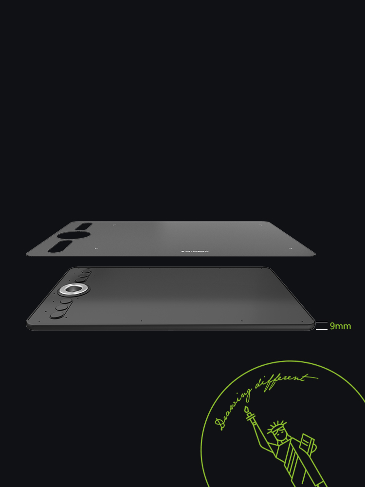  mesa digitalizadora XP-Pen Deco 02 tem apenas 9 mm de espessura 