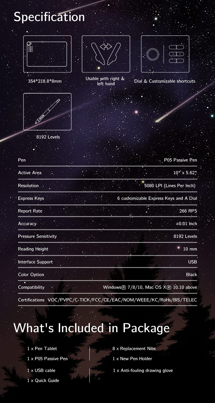  Specifications and Fitting of XP-Pen Deco 03 Wireless drawing tablet 