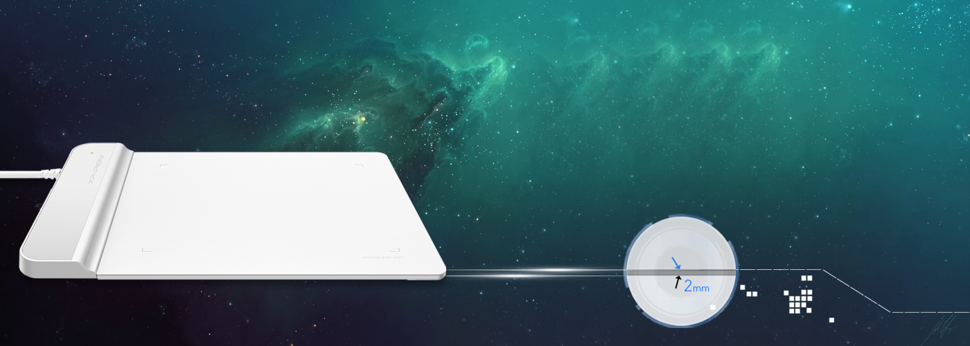 Extra thin portable design of XP-Pen Star G430 sketch pad