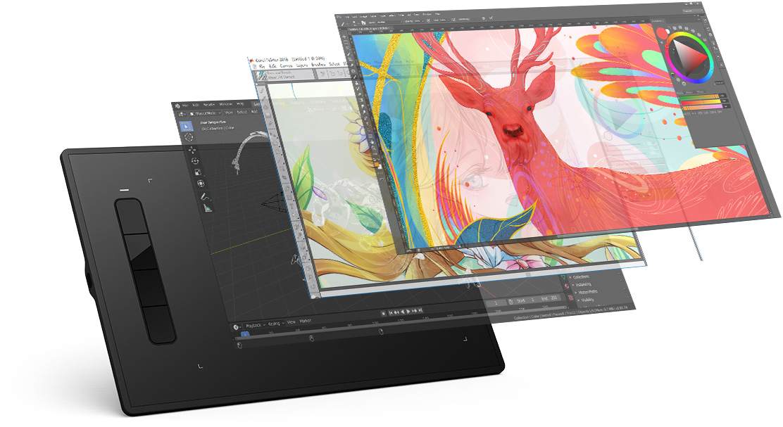 XP-Pen Star G960S y Star G960S Plus compatible con Windows , MAc OS y software de arte digital popular