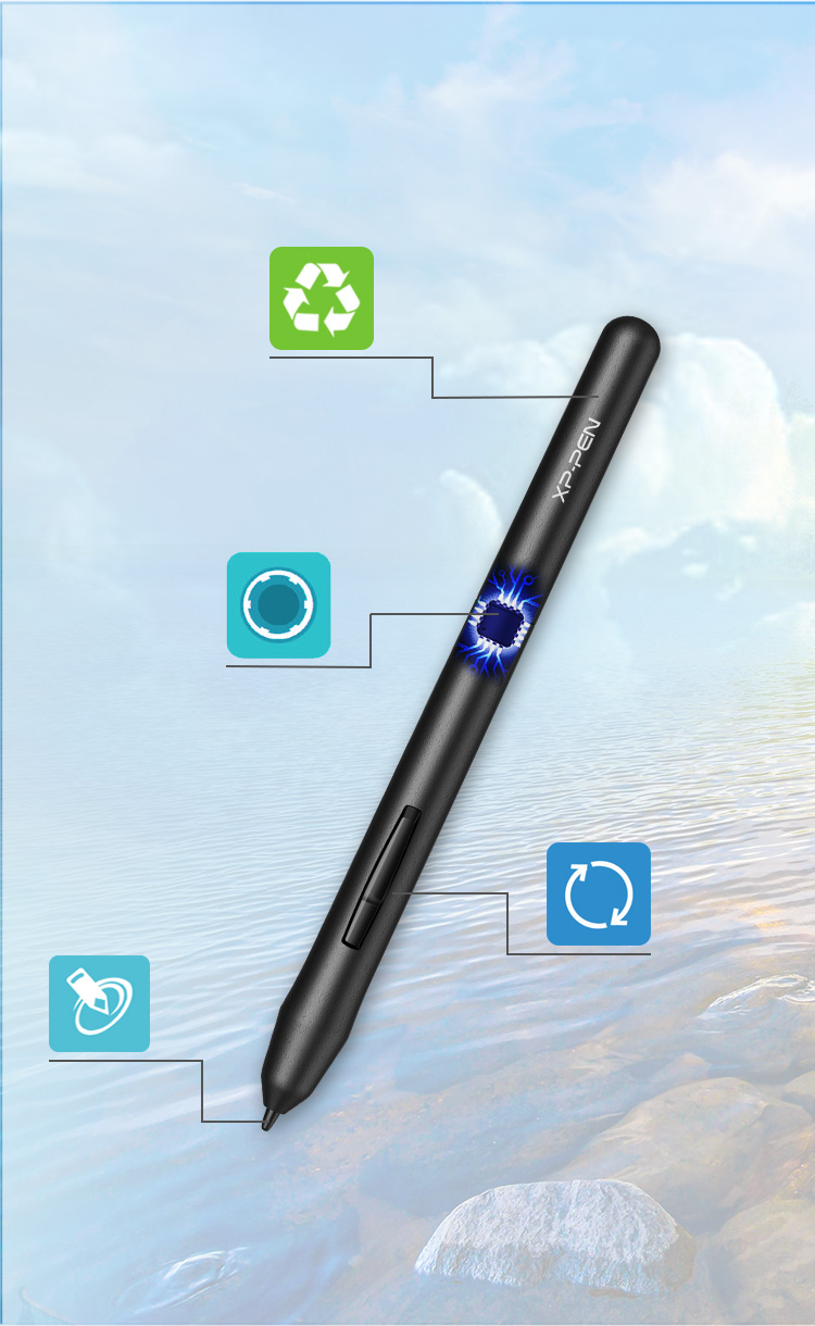 PA2 Battery-free Passive Stylus for Drawing Tablet