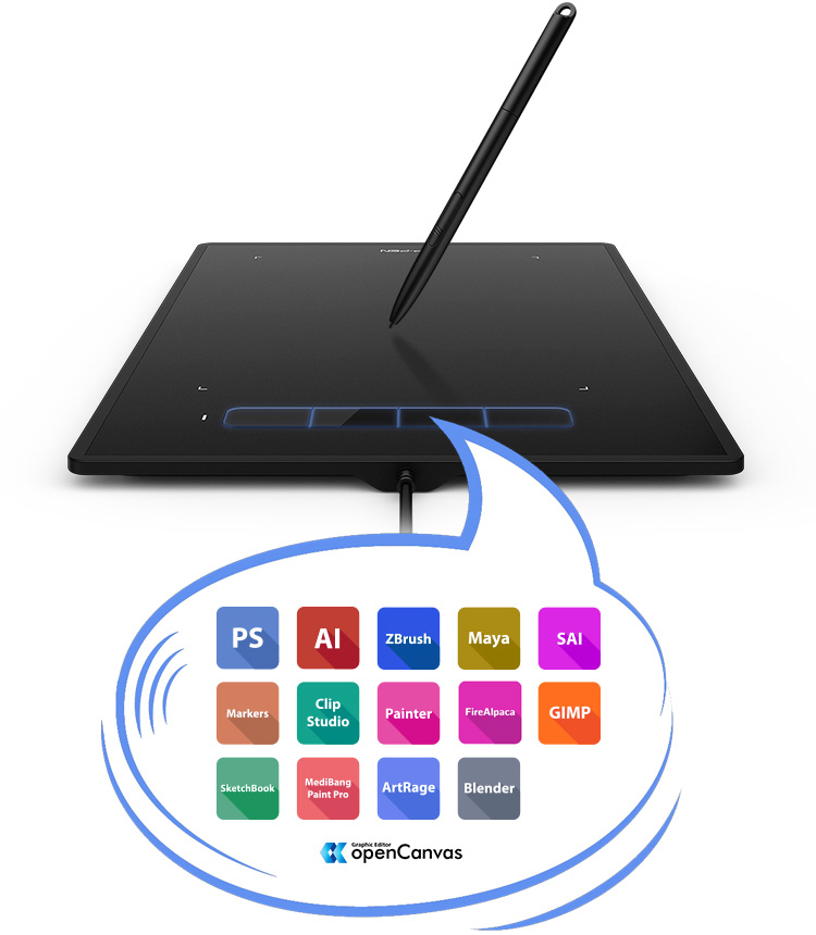 XP-Pen Star G960 best drawing tablet Features four customizable shortcut keys