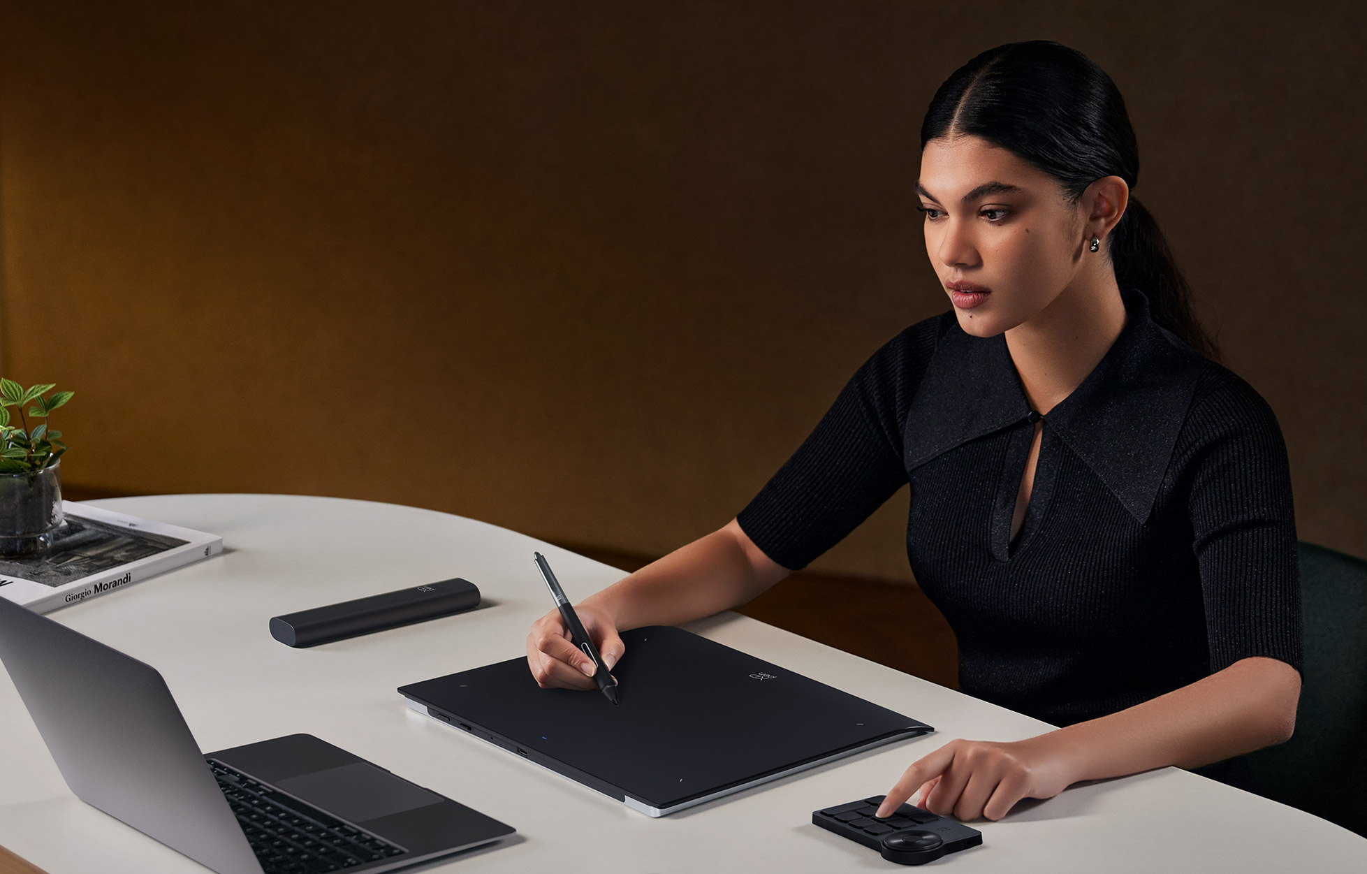 woman use a graphic tablet