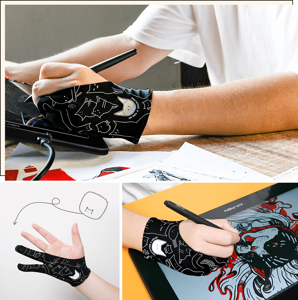 Xp-pen Soft Drawing Glove For Graphics Tablets And Stylus Pens, For Both  Right And Left Hands., Made From Quality Lycra Material, Smooth Comfortable  A